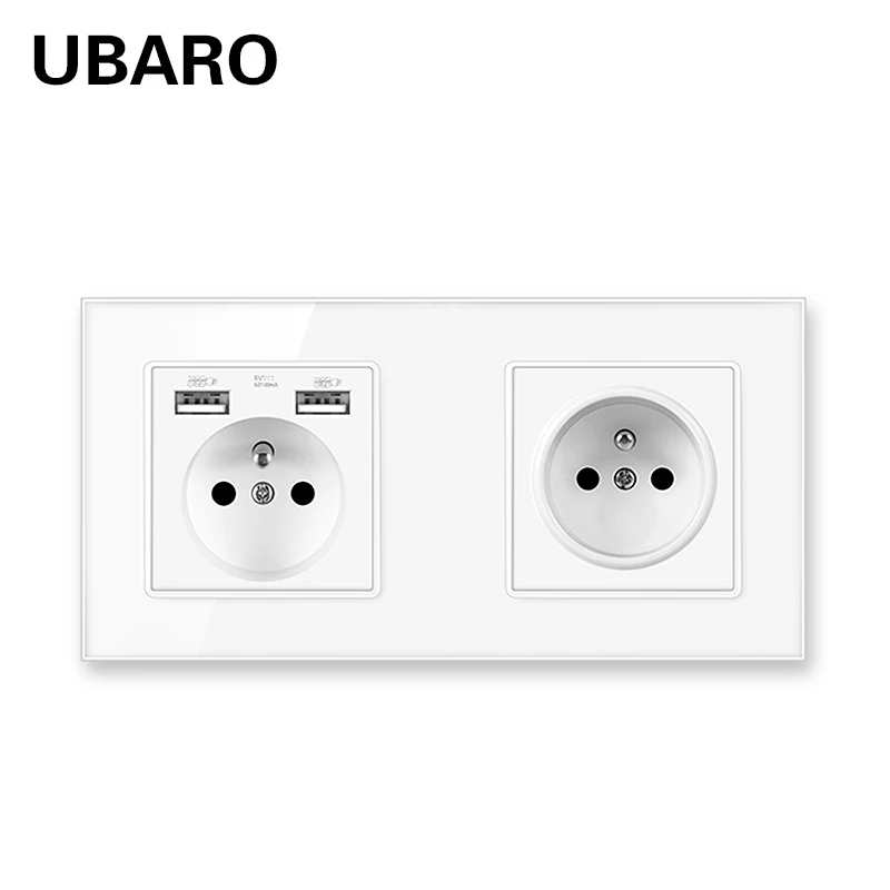 UBARO 172*86 французская стандартная настенная розетка с прозрачной стеклянной