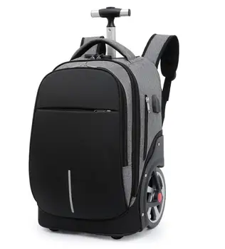 Travel Rolling luggage Bag 20 Inch School Trolley Backpack Bag for teenagers boys Travel Wheeled backpack bag with large wheels 1