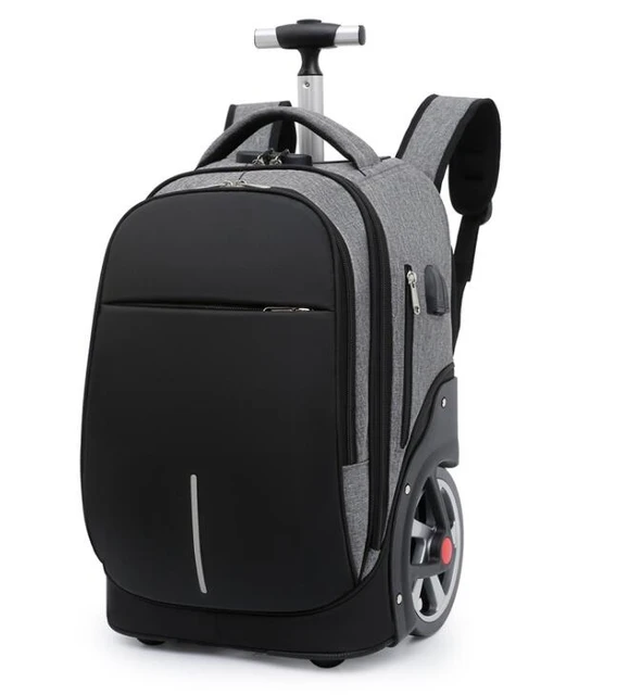 18 Inch Schule Trolley-Rucksack Tasche für jugendliche große räder Reise Rädern  rucksack tasche Auf rädern Trave Roll gepäck Tasche - AliExpress