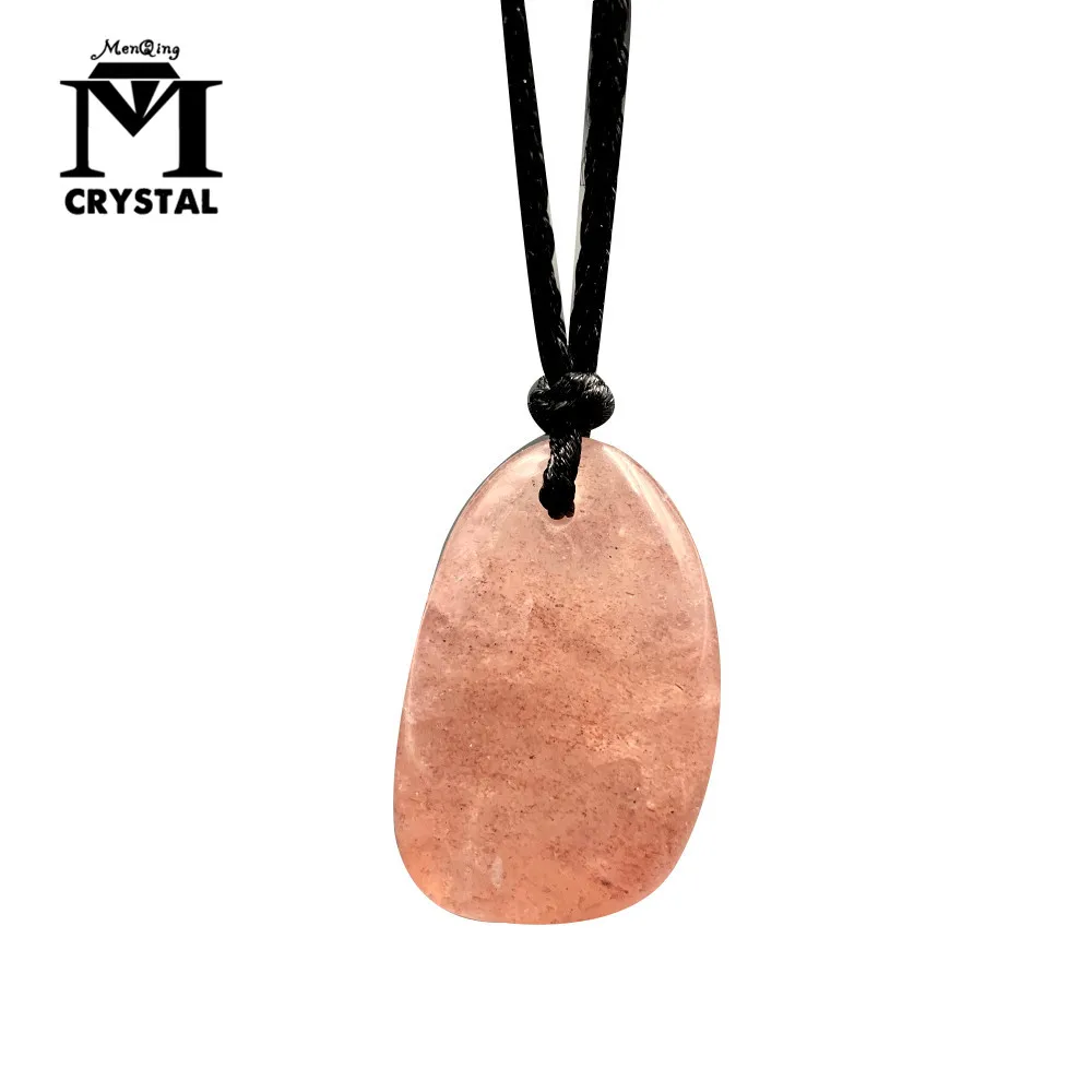Women &amp Men Fashion Jewelry Pendants Natural Red Strawberry Quartz rough gravel Stone Crystals necklace Healing Reiki gemstone | Дом и сад