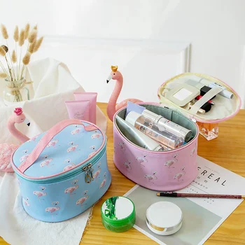 

1 PC Flamingo Cosmetic Bag Makeup Toiletry Bag PU Cosmetic Bag Travel Makeup Tools Brush Holder Bag Organizer Dropship New