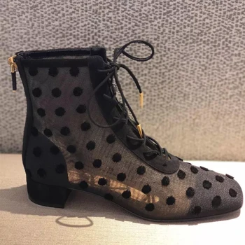 

INS Luxury Designer Women Boots Cut-outs Summer Flat Shoes Woman Ankle Booties Cross-tied Fashion Botas Mujer invierno 2019