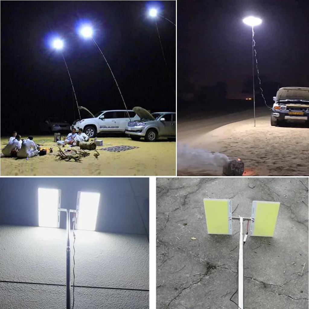 3.75M 12V Telescopic LED Fishing Rod Outdoor Lantern Remote Control Camping Lamp Light for Road Trip Self-drive Travelling 107