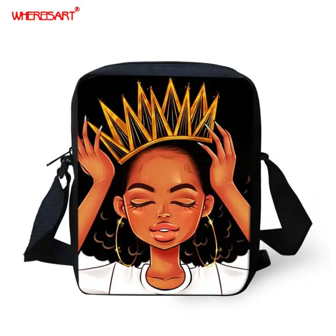 WHEREISART африканская Черная Королева девочка рюкзак детские школьные сумки для девочек холст школьный рюкзак модные детские рюкзаки милые Mochila - Цвет: YQ1901E