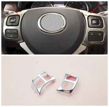 

2pcs Car-Styling ABS Plastic Car Steering wheel Button frame Car Stickers Styling Accessories For Lexus NX 200 2015 2016