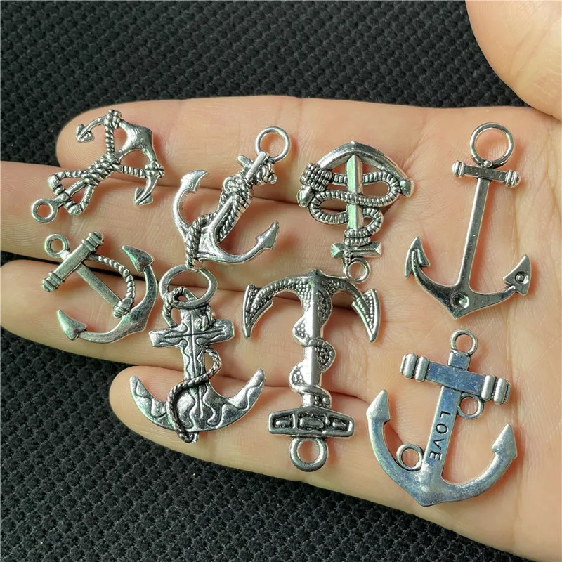 JunKang 10PCS anchor boat amulet pendants DIY handmade earrings