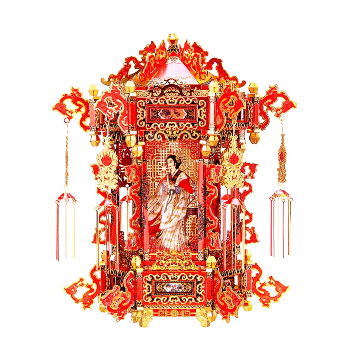 Red Dowry Series Palace Lantern Model Kits DIY 3D Metal Puzzles Assemble Jigsaw Toy Diy Assembly Toys