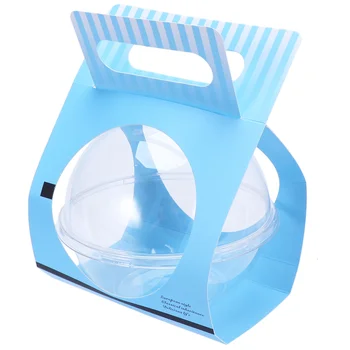 

10pcs Cake Container Ball Shape Lightweight Transparent Plastic Cake Box Cake Container for Bakery Kitchen Home