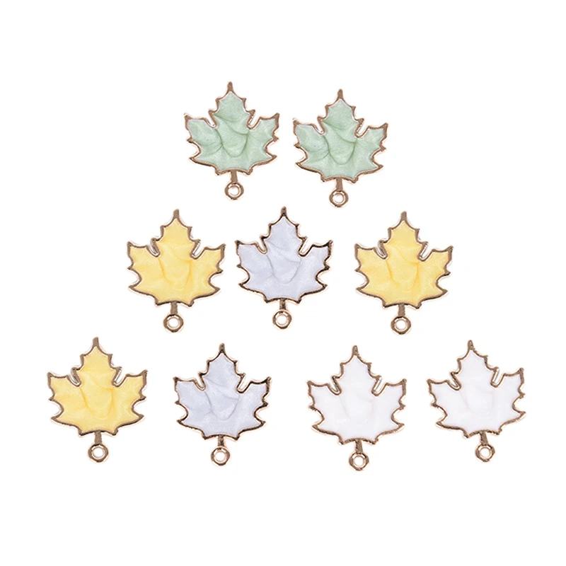 10pcs Handmade Enamel Maple Leaf Charms Pendants Jewelry Making Acc For Earring Necklace 24x18mm DIY Material Dropshipping | Украшения и