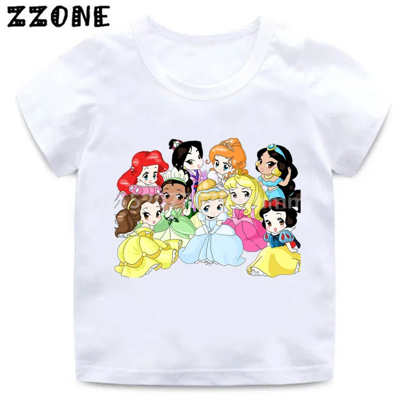 

Boys/Girls Little Cute Princess Gather Cartoon Print T shirt Kids Funny Clothes Children Tops Baby T-shirt,HKP5325