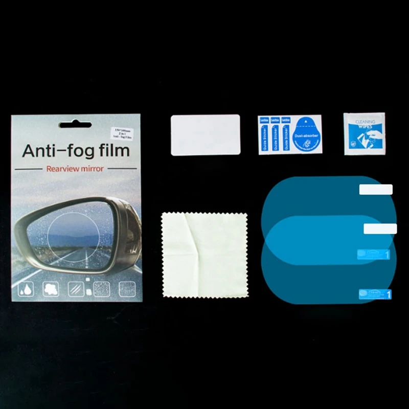 2 шт Анти-туман нано водонепроницаемая пленка зеркало заднего вида автомобиля пленка боковое окно непромокаемая реверсивная полноэкранная синяя защитная пленка