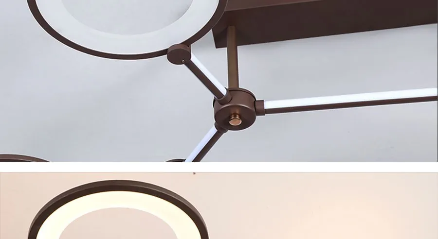 Кофе золото светодиодный LED люстры лампы для мотоциклов для гостиная спальня затемнения дистанционное управление акрил яркий освещение в