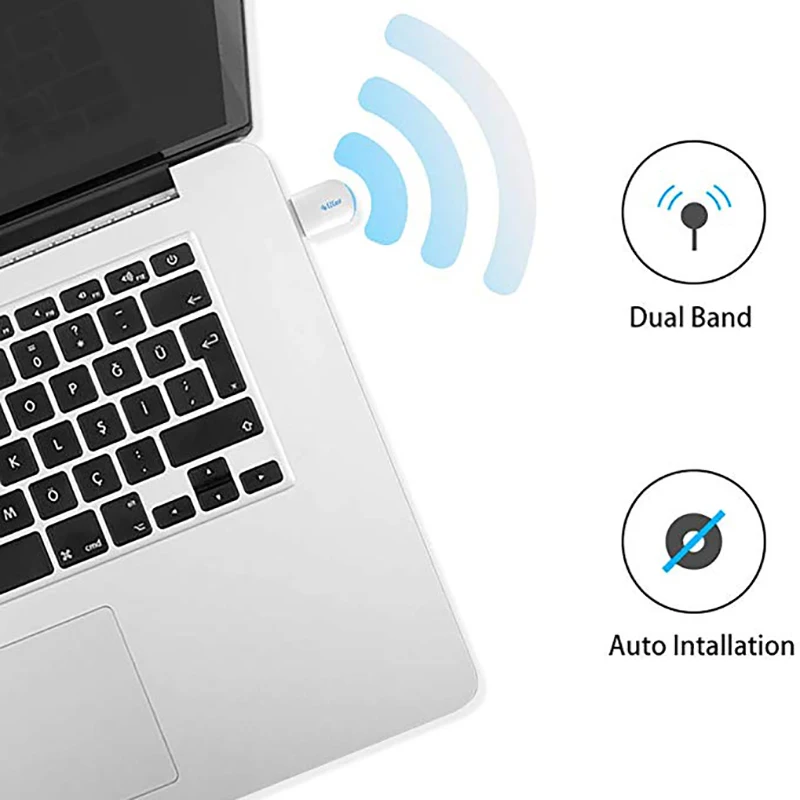 Беспроводной USB 2,0 WI-FI адаптер 5G/2,5G Bluetooth 4,2 Dual Band AC 600 Мбит/с Поддержка для Windows XP/7/8/10, Mac OS 10,6-10,14