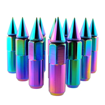 

Hot 16pcs NEO Chrome Spiked 90MM Extended Lug Nuts For Wheels Tyre 12X1.5MM