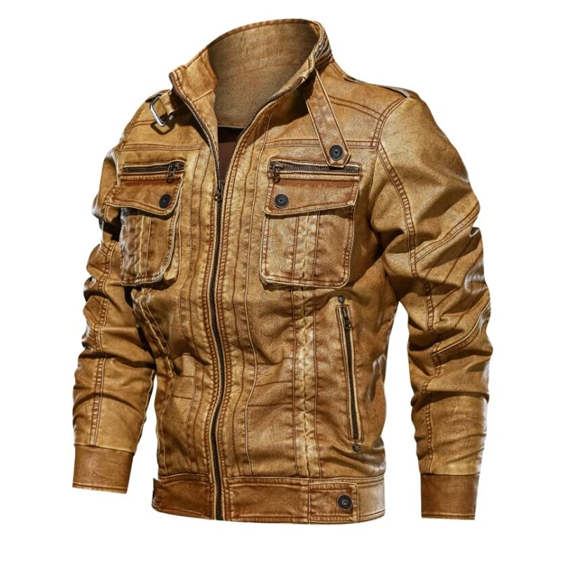 

Motorcycle Biker Coat Leather Jacket Windbreaker Warm Autumn Winter Pilot Leather Jackets Dropshipping