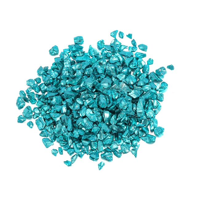 20/50g Glass Metal Crushed Stone Filler DIY Table Decoration Cake Fruit Coaster Filling Decorative Crystal For Epoxy Resin Mold Sky Blue