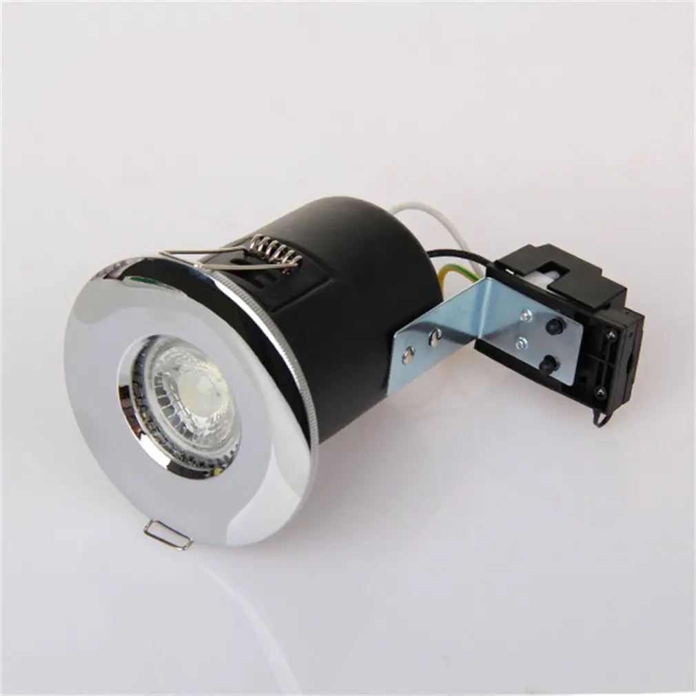

4 x GU10 Fire Rated Recessed Downlight Satin Chrome Fixed Bathroom Spotlight