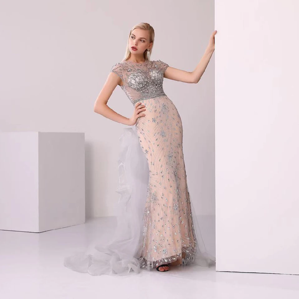 Lakshmigown роскошные сексуальные вечерние платья русалки настоящая фотография алмазное Бисероплетение вечерних платьев формальное платье для выпускного вечера Vestidos