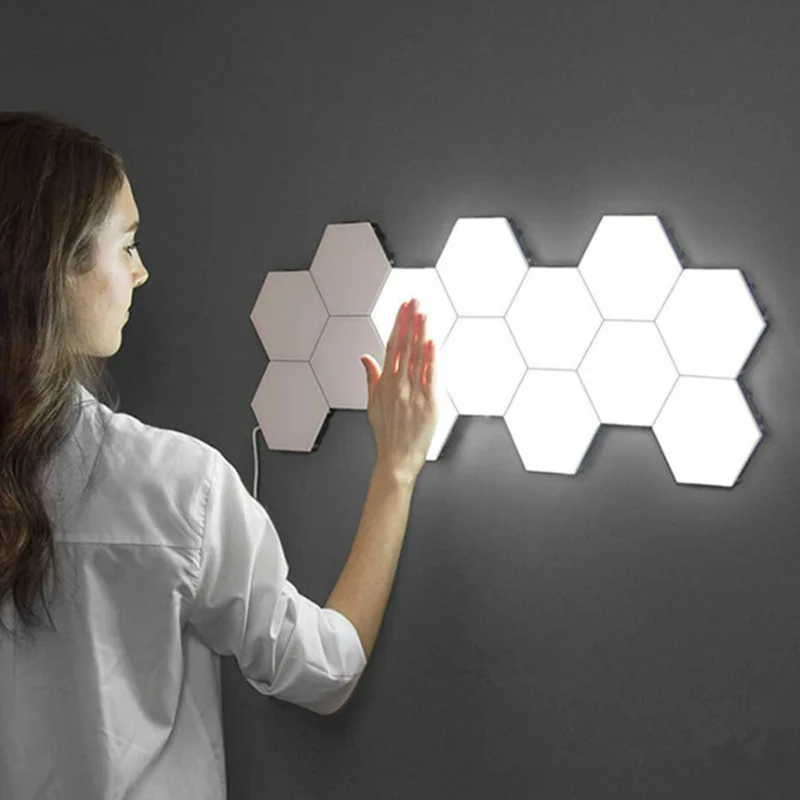 PheiLa Modern LED Night Light Modular Sensitive Honeycomb Touch Wall Light Quantum Wall Lamp Bedroom Bedside Gift Lighting Decor bedroom bedside light background wall light aisle wall lamp japanese creative residential decoration light free shipping