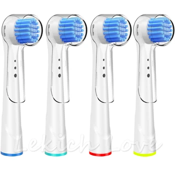 

4 Pcs Sensitive Clean Toothbrush Heads for Oral B Toothbrush with Brush Head Covers Fit for Oral B Sensitive Toothbrush Head