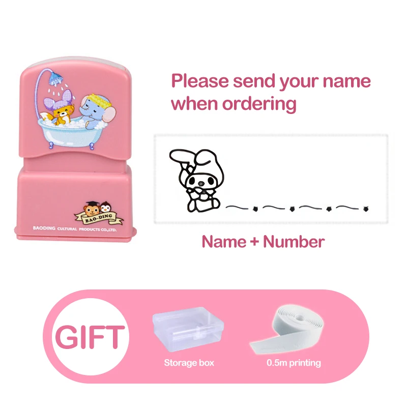 Custom Name Stamp Waterproof Non-fading Seal Custom Signature Ink Pad Sealing Stamp Print for Clothes Bags Kindergarten Name 