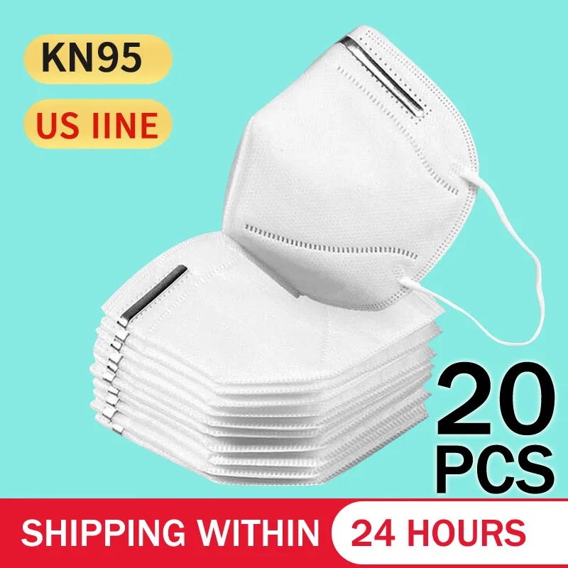 

20PCS N95 Mask CE Certification Mouth Face Mask Dust Anti Infection KN95 Masks PM2.5 Anti-fog Protective Respirator Reusable