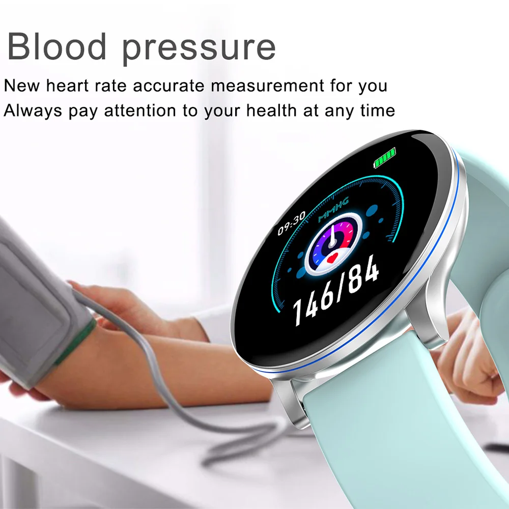 LEMFO Смарт-часы для мужчин и женщин полный сенсорный экран для сердечного ритма Монитор артериального давления погода Forcast музыка контроль спортивные Смарт-часы