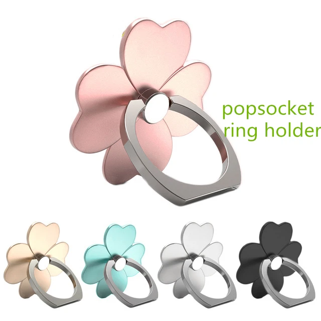 

Cartoon clover 360 degree mobile finger ring Phone Holder stand socket for smartmobile universal Clover ring hook bracket