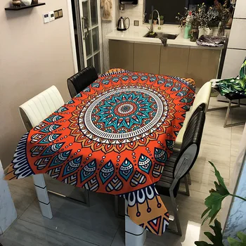 

Bohemian Household Polyester Tablecloth Rectangular Table Cloth Geometric Printed Coffee Table Cover Table Carpet