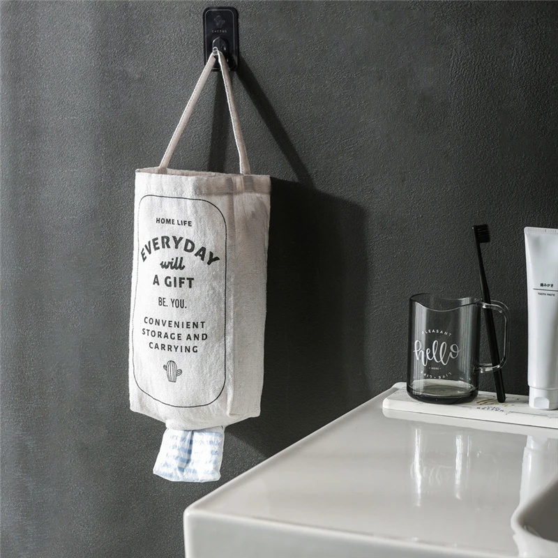 Garbage Bag Storage Bag Double-portable Kitchen Wall-mounted Debris Storage Box Simple Mini Portable Lazy Local storage 