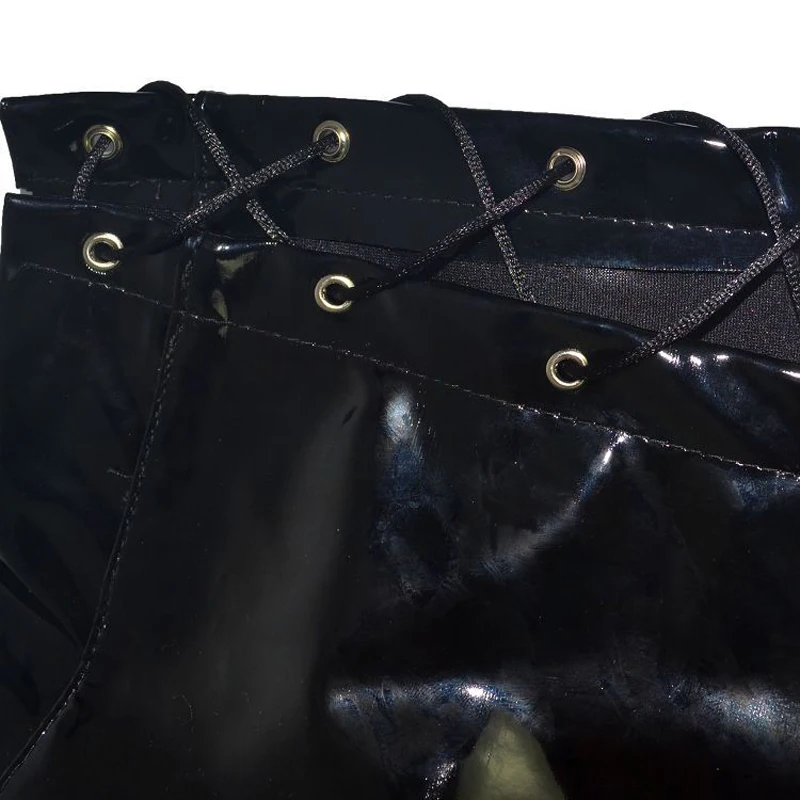 Men's Sexy Underpants PU Boxers Faux Leather Sexy Safety Zipper Patent Leather Men's Boxer Shorts Performance Pants mens string bikini underwear
