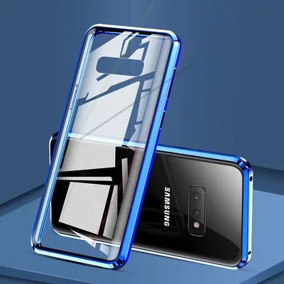 Blue S8 алюминиевая рамка магнит защитный чехол для samsung Galaxy S8plus металлический бампер чехол для samsung Galaxy S9 S9plus бампер чехол - Цвет: Blue