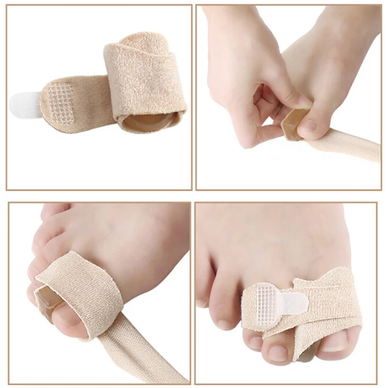 Nylon Latex Toe Finger Straightener Hammer Toe Hallux Valgus Corrector Bandage Toe Separator Splint Wrap Foot Care Tool