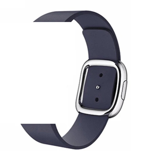10-dark blue Ремешок для apple watch 42 мм 38 мм 44 мм 40 мм correa iwatch band 5 4 3 современный кожаный браслет с пряжкой аксессуары для apple watch 4 - Цвет ремешка: 10-dark blue