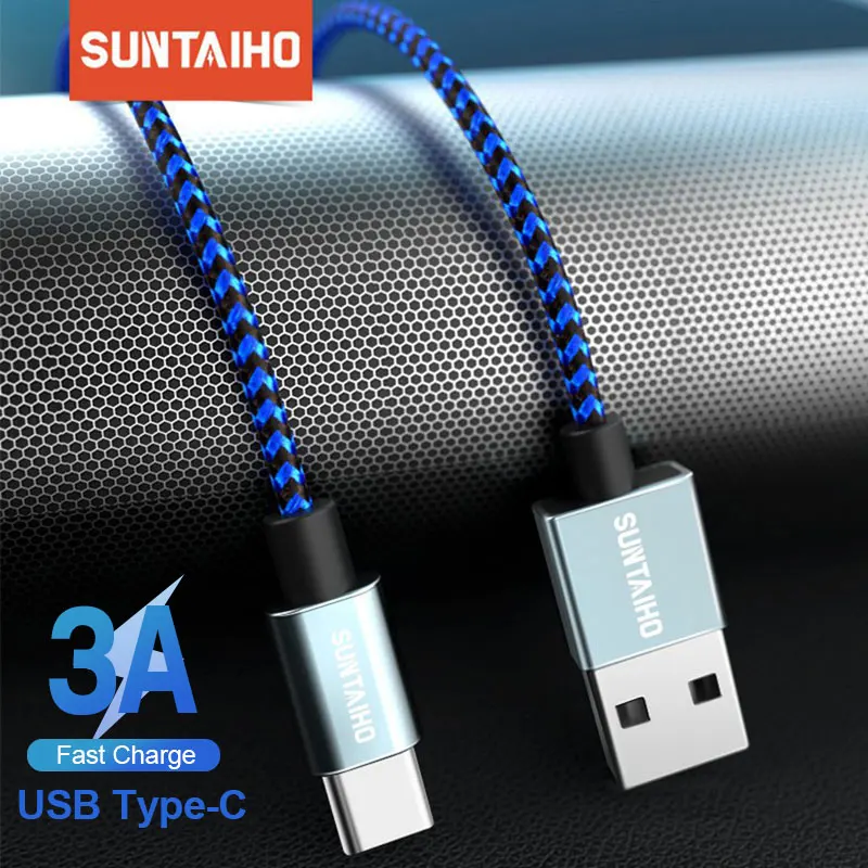 Suntaiho кабель с разъемом USB Type C для Samsung S10 S9 Xiaomi Redmi Примечание 8 быстрой зарядки