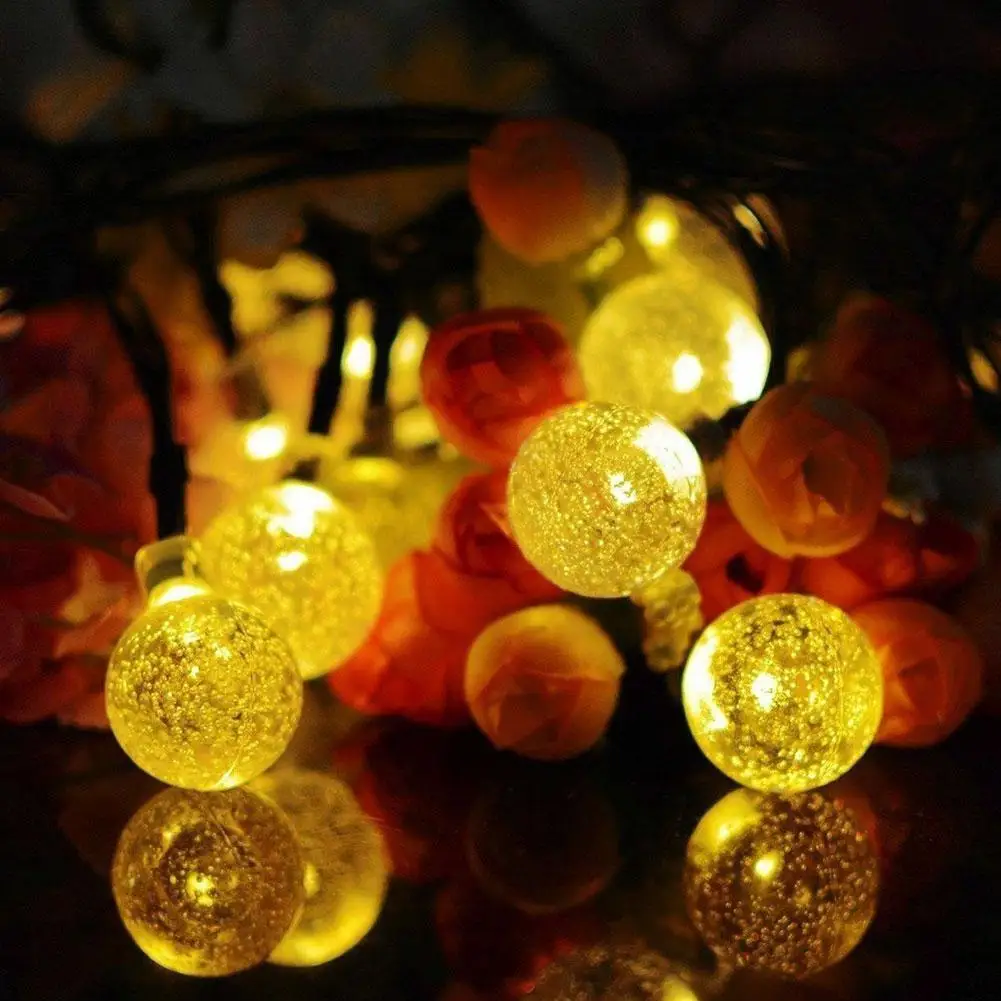 

30 LED Crystal ball Solar Lamp Power LED String Fairy Lights Solar Garlands Garden Christmas Decor For Outdoor Solar Lights