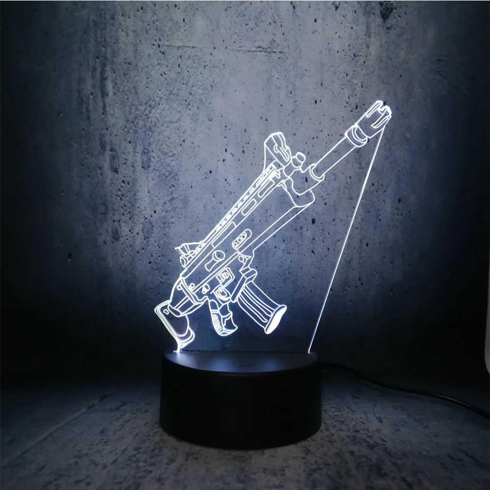 Крутой 3D игрушечный пистолет светодиодный ночник светильник битва рояль игра PUBG