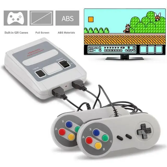Retro Portable Mini Handheld Video Game Console 8-Bit Game Player Built-in 620 Games For Super +2 Controller 2