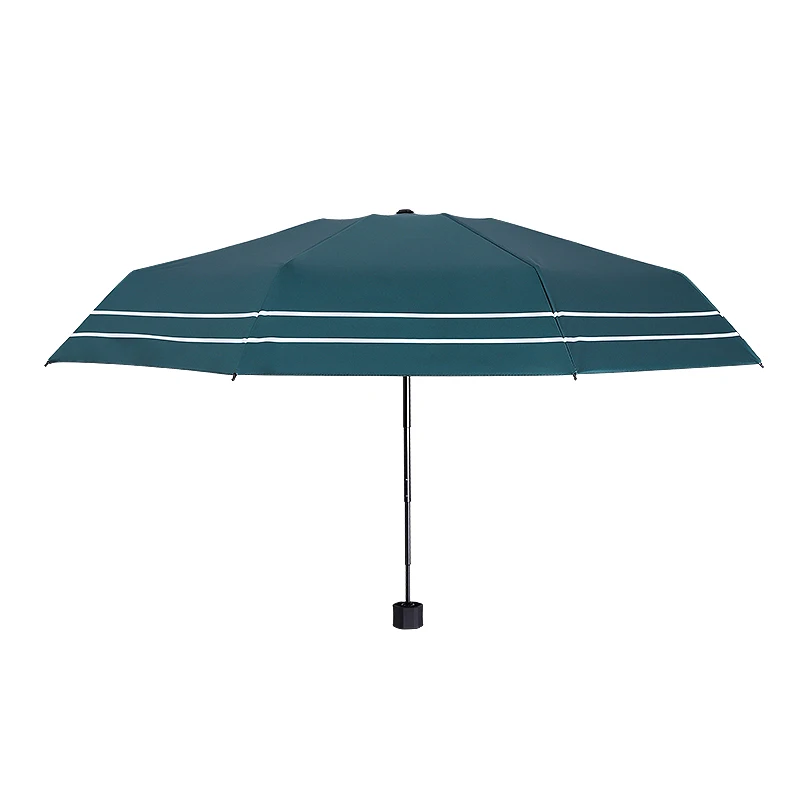 Contracted Stripe Three-folding And Five-folding Umbrella Windproof Sunny or Rainy Parasol
