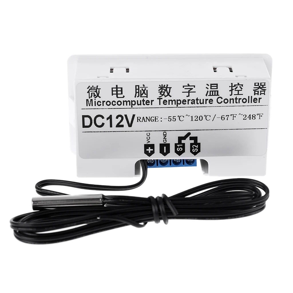 AC110V-220V DC12V термостат нагрева охлаждающей воды Температура контроллер с зуммером