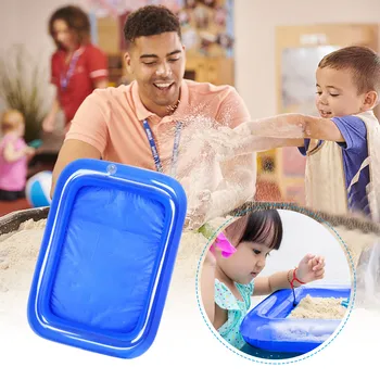 Children Toy Sand Table Indoor Multifunction Inflatable Baby Swimming Pool Fish Pond Blue Sand Table Kid Party Play 40*25cm 2pcs 3