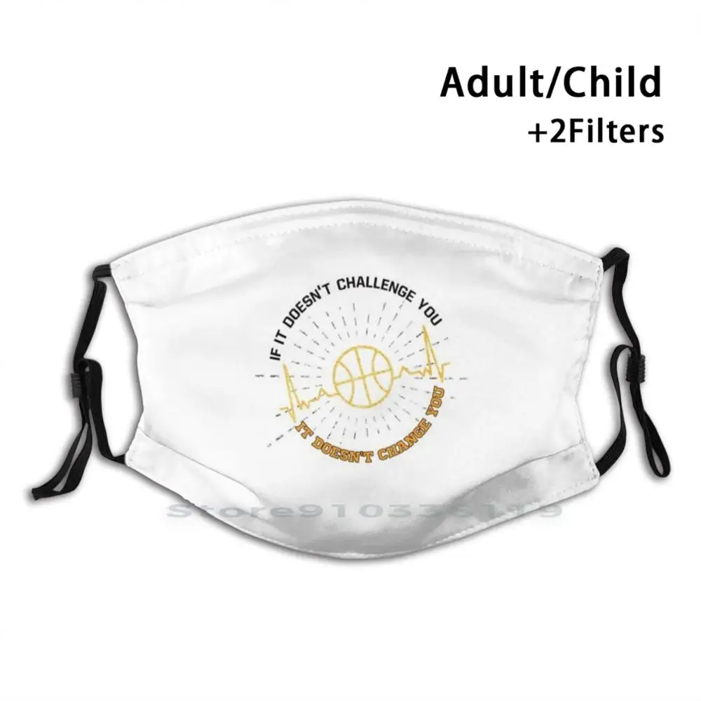 

Basketball Heartbeat Quote Print Reusable Pm2.5 Filter DIY Mouth Mask Kids Basketball Heartbeat Love Sports Basket Basket Ball