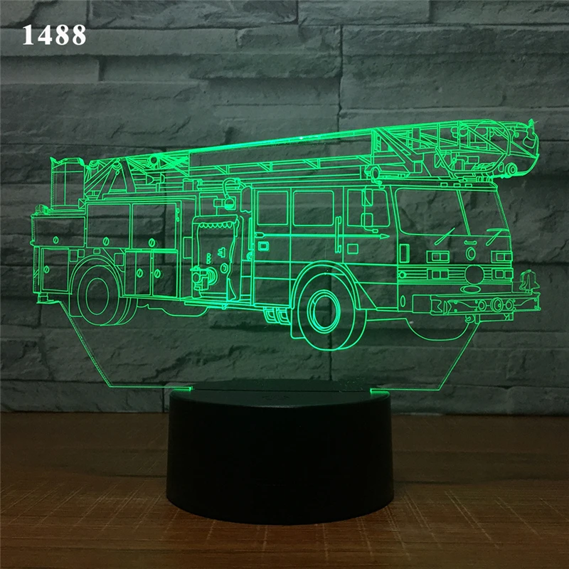 Прицеп грузовик 3D ночник автобус светодиодный автомобиль Поезд Модель домашний