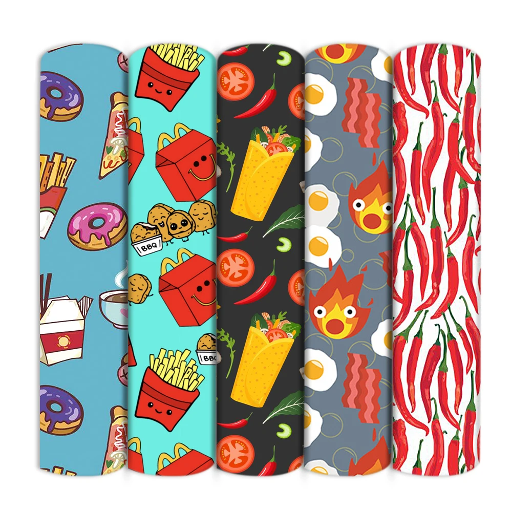 Fabric Pizza-Print Sewing Needlework-Material Food Handmade Patchworktissue Polyester Cotton