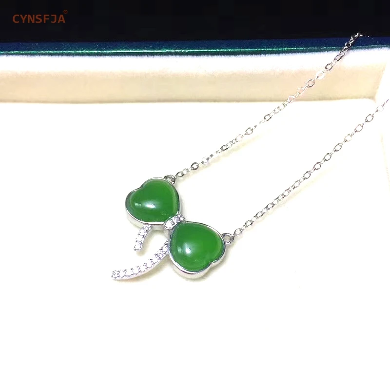 CYNSFJA Реал Certified(Hetian) нефрита Jade Jasper 925 пробы серебряные ювелирные изделия амулеты и Нефритовой подвеской, высокое качество лучшие подарки