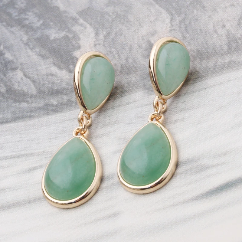 Natural Stone Earrings For Woman Crystal Dangle Earring Drop Shape Charm Christmas Gift