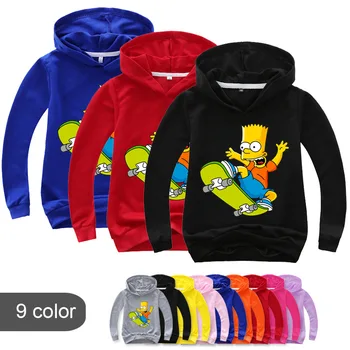 

Classic Anime The Simpsons Hoodies Baby Boy Girl 3D Print Cartoon Long Sleeve T-Shirt Children's Sweatshirts Casual Streetwear