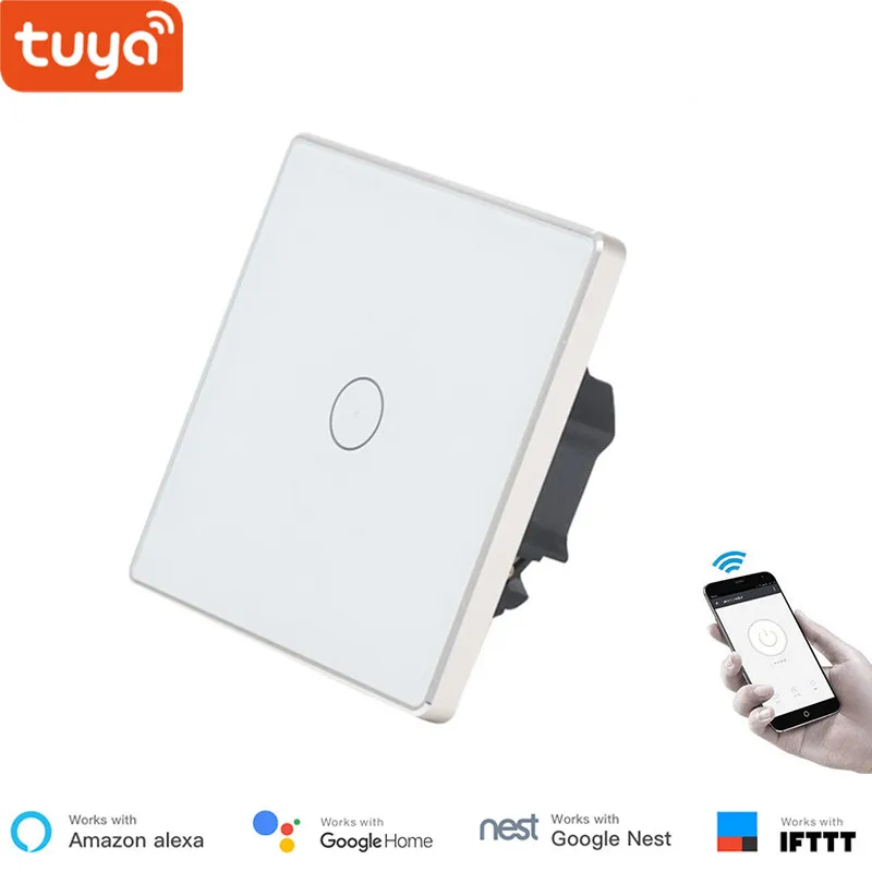 Tuya Smart Zigbee UK сенсорный настенный выключатель, 1/2/3-Gang светильник переключатель, голос Управление переключатель работы с Alexa Echo Google Home