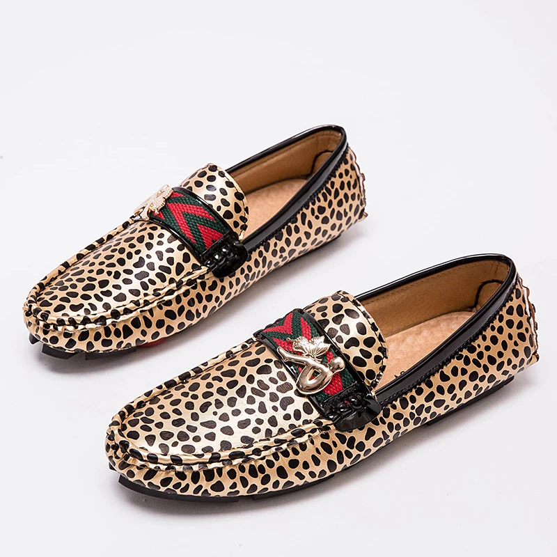 leopard driving loafers