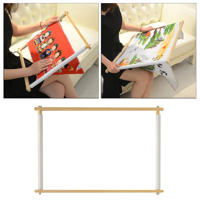 Embroidery Frame Needlepoint Embroidery Tapestry Scroll Frame Beech Wood  Cross Stitch Frame Removable - AliExpress